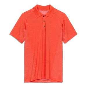 Lululemon Men’s Metal Vent Tech Polo - Medium Orange EUC